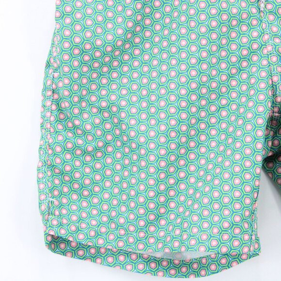 Vintage Michael's Shorts Men Pink Geometrical Pattern Drawstring Retro Small 90s - Picture 4 of 8